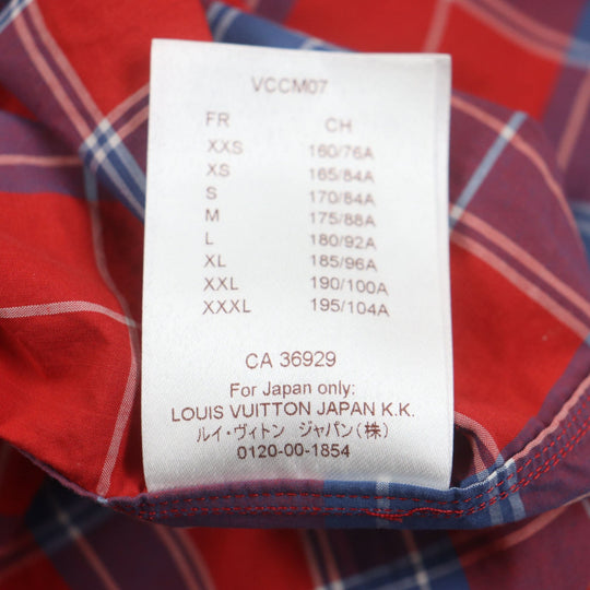 LOUIS VUITTON Short sleeve shirt HBS14WB00 Main: 100% cotton Red mens XL Used Authentic