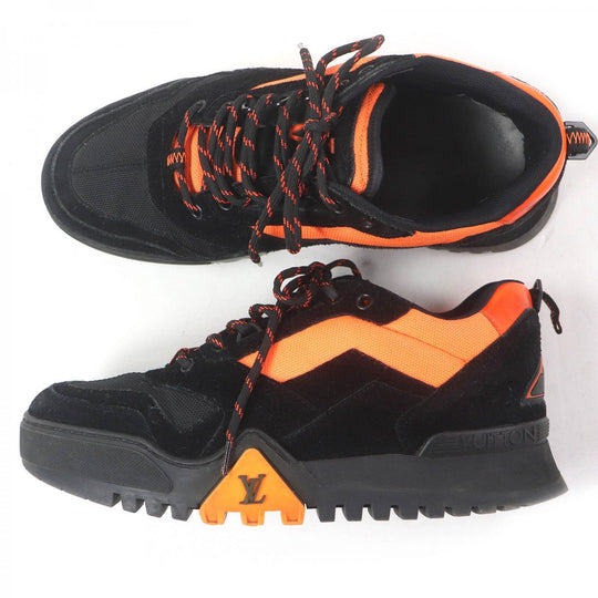 LOUIS VUITTON sneakers 1A5HDC Main: Mesh, Part: Suede leather Black orange LV Hiking Line mens 7 Used Authentic