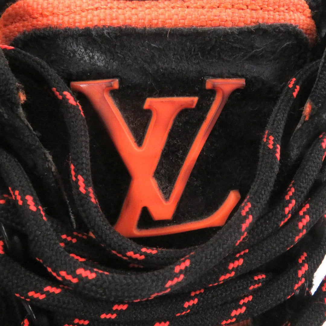 LOUIS VUITTON sneakers 1A5HDC Main: Mesh, Part: Suede leather Black orange LV Hiking Line mens 7 Used Authentic