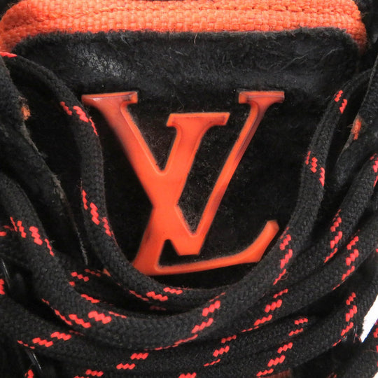 LOUIS VUITTON sneakers 1A5HDC Main: Mesh, Part: Suede leather Black orange LV Hiking Line mens 7 Used Authentic