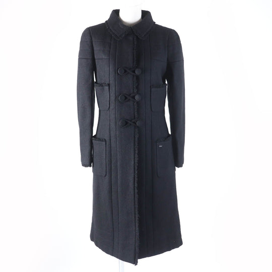 CHANEL coat P28956 06A Outer: 100% wool, Lining: 100% silk black Women 36 Used Authentic