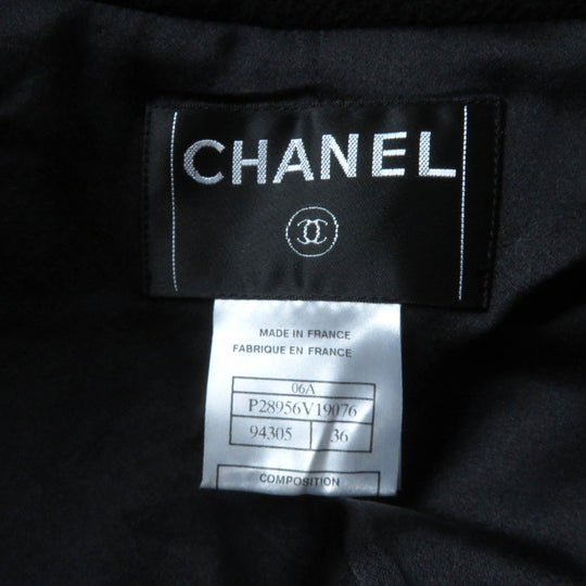 CHANEL coat P28956 06A Outer: 100% wool, Lining: 100% silk black Women 36 Used Authentic