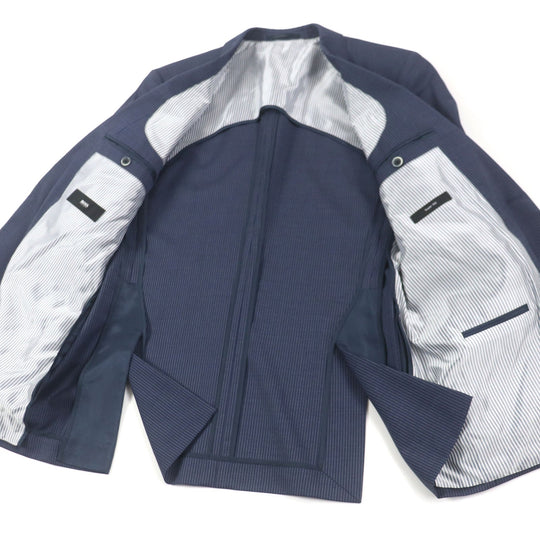 HUGO BOSS setup Outer: 100% wool, Lining: 54% acetate, Lining: 46% rayon, Sleeve lining: 51% rayon, Sleeve lining: 49% acetate Navy mens 52 Used Authentic
