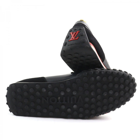 LOUIS VUITTON loafers leather Black type LV Racer Line 7.5