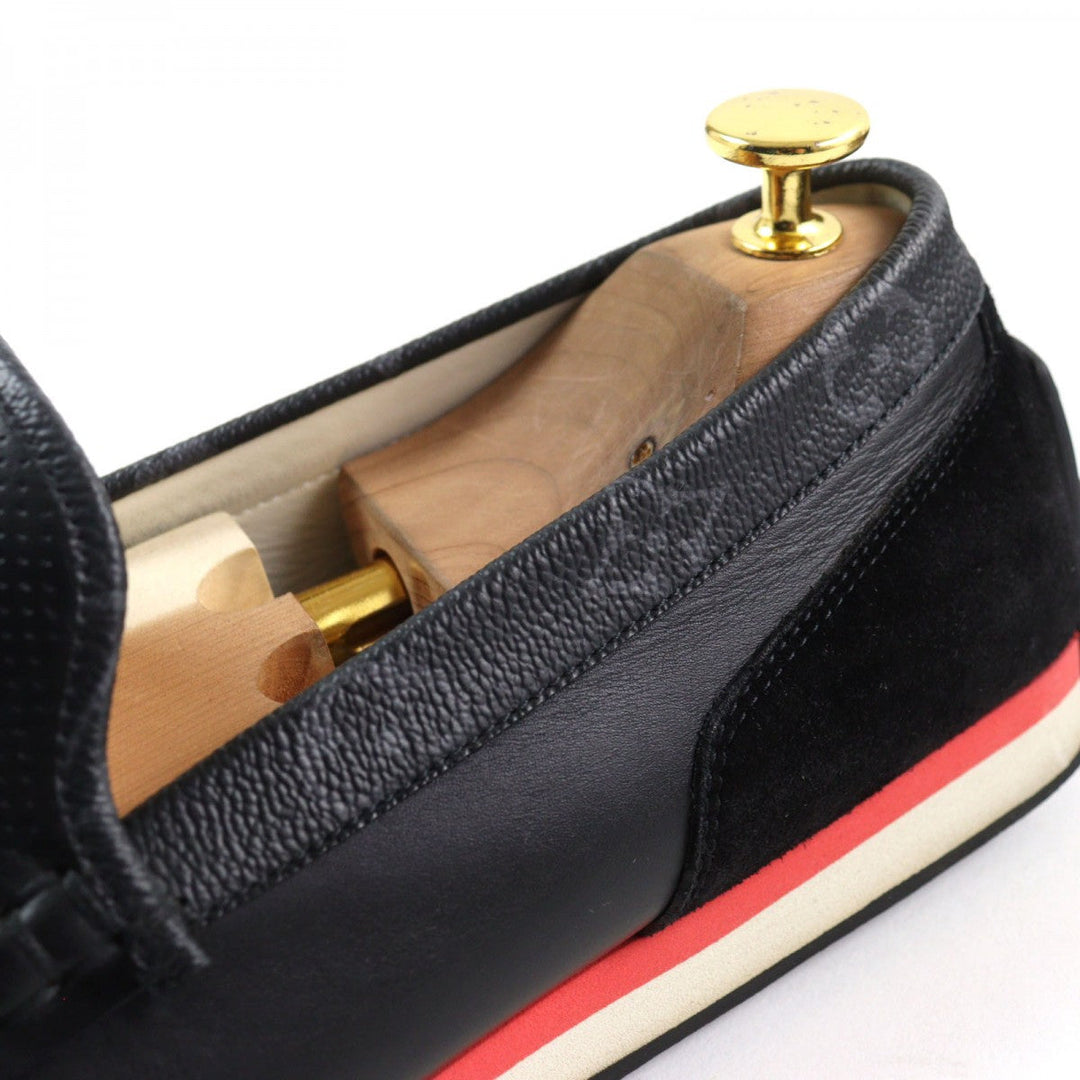 LOUIS VUITTON loafers leather Black type LV Racer Line 7.5