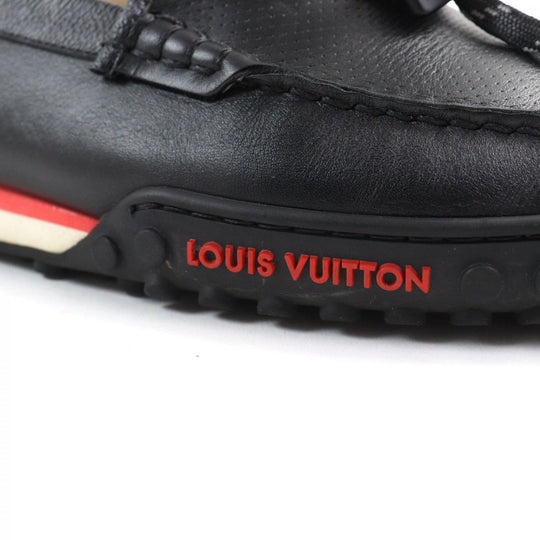 LOUIS VUITTON loafers leather Black type LV Racer Line 7.5