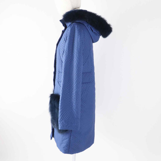 FENDI down coat Outer: 100% nylon, Lining: 100% polyester, Filling: 100% polyester, Fur: Fox blue-black Women 40 Used Authentic