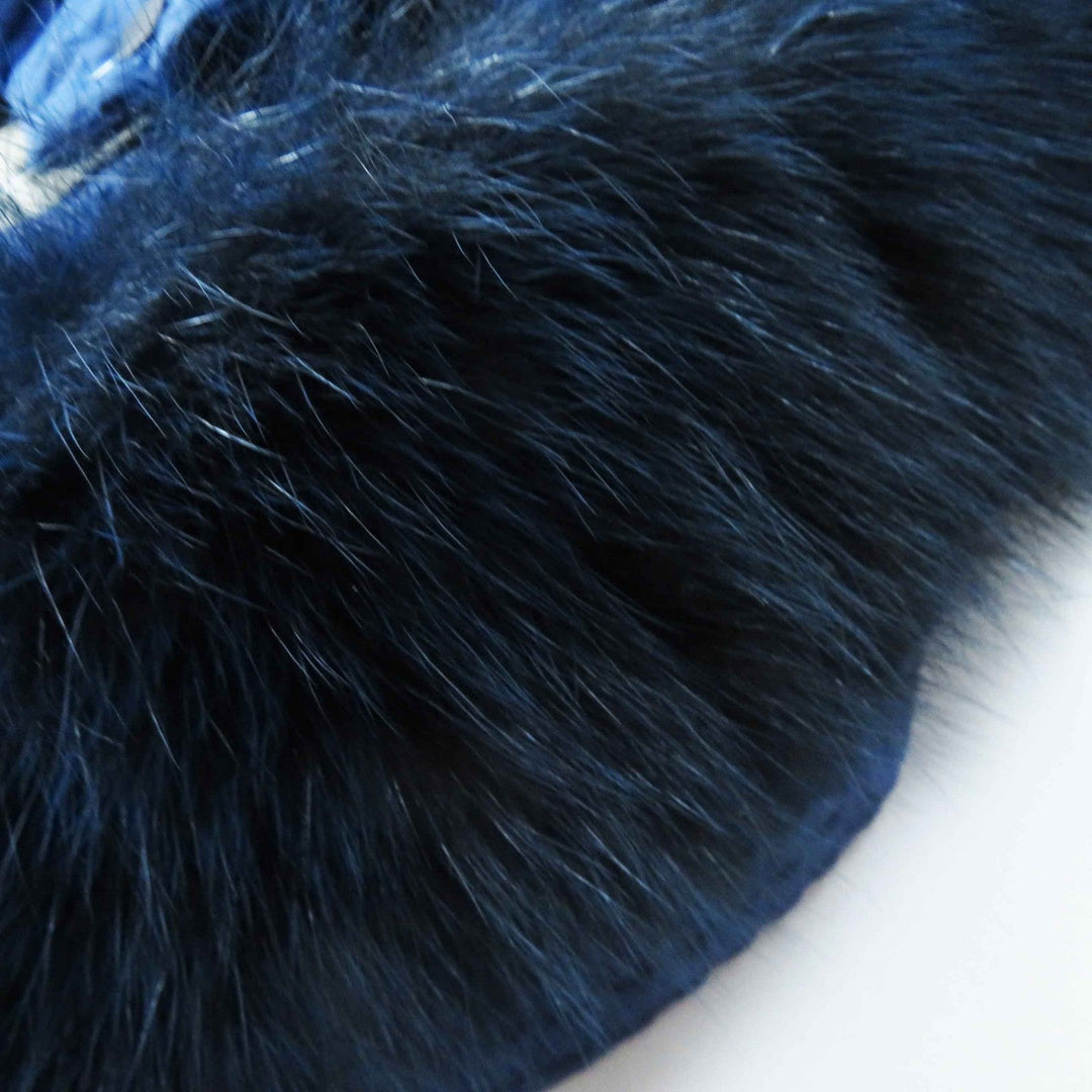 FENDI down coat Outer: 100% nylon, Lining: 100% polyester, Filling: 100% polyester, Fur: Fox blue-black Women 40 Used Authentic