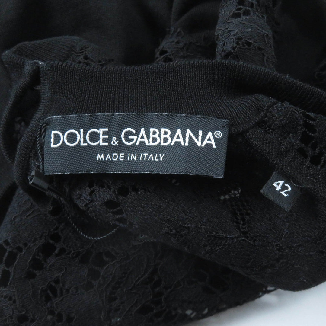 DOLCE&GABBANA tops Main: 85% wool, 7% cotton, 5% viscose, 3% nylon black Women 42 Used Authentic