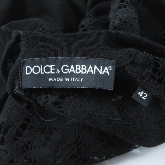 DOLCE&GABBANA tops Main: 85% wool, 7% cotton, 5% viscose, 3% nylon black Women 42 Used Authentic