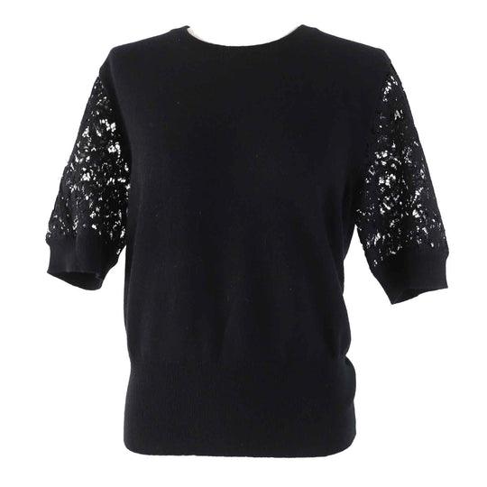 DOLCE&GABBANA Short sleeve knit Outer material: 65% cashmere, Outer material: 30% cotton, Outer material: 3% rayon, Outer material: 2% nylon black Women 44 Used Authentic