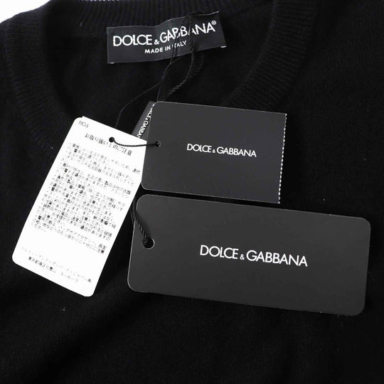 DOLCE&GABBANA Short sleeve knit Outer material: 65% cashmere, Outer material: 30% cotton, Outer material: 3% rayon, Outer material: 2% nylon black Women 44 Used Authentic