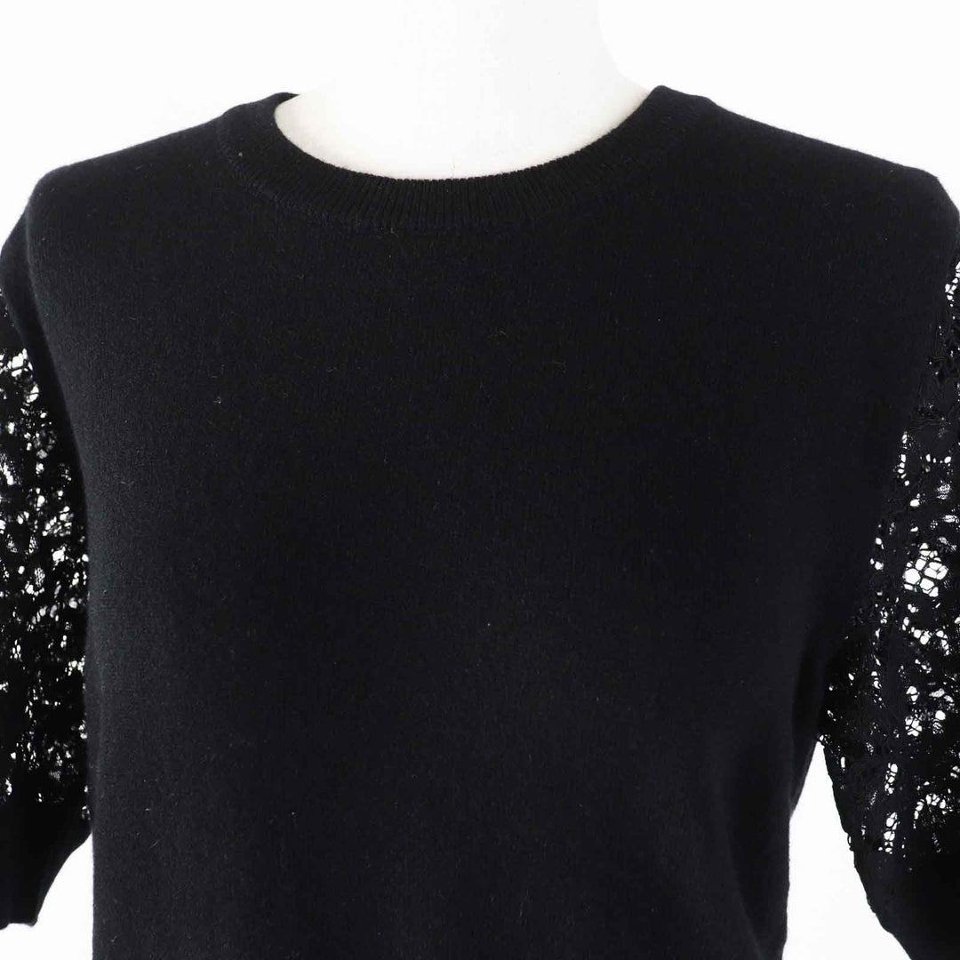 DOLCE&GABBANA Short sleeve knit Outer material: 65% cashmere, Outer material: 30% cotton, Outer material: 3% rayon, Outer material: 2% nylon black Women 44 Used Authentic