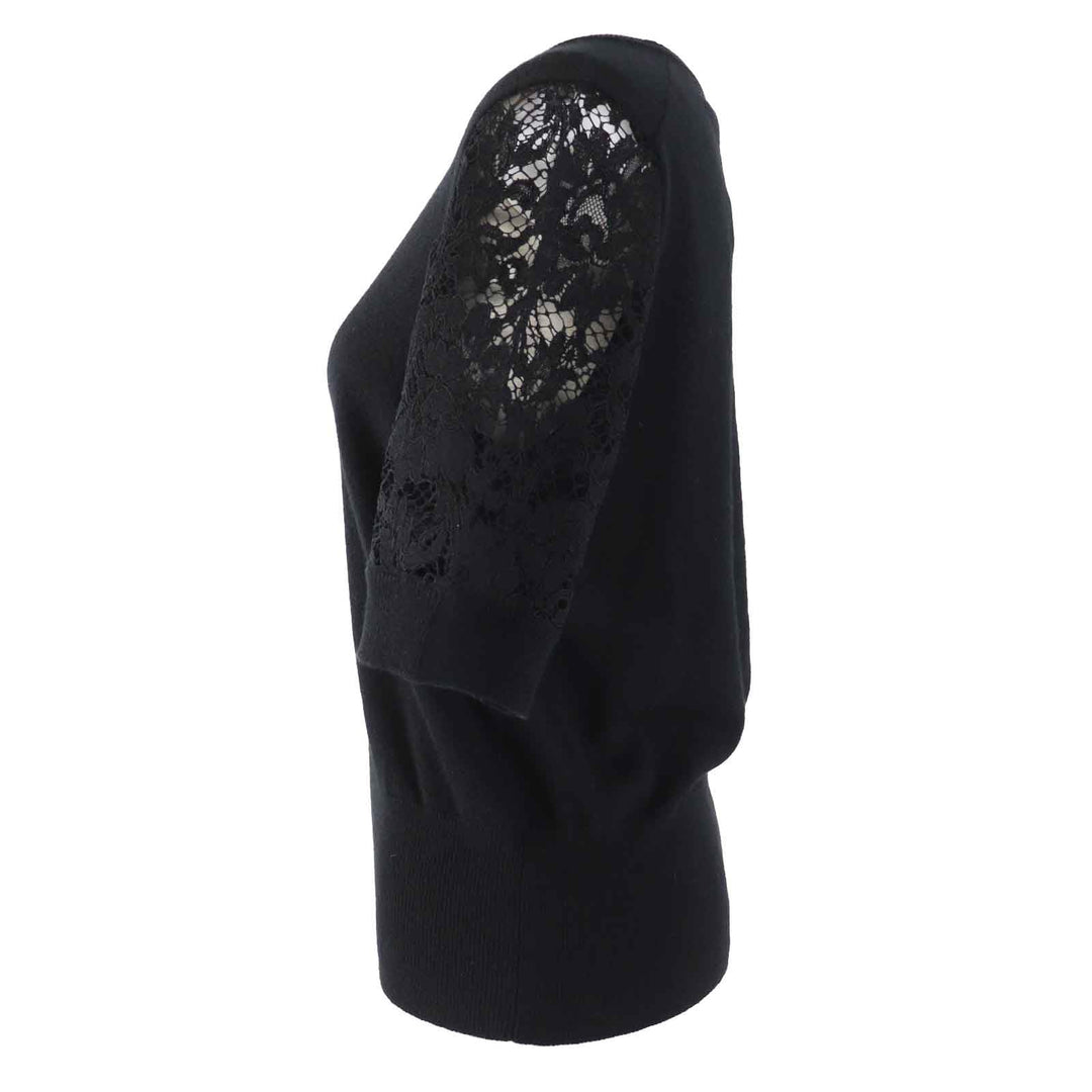 DOLCE&GABBANA Short sleeve knit Outer material: 65% cashmere, Outer material: 30% cotton, Outer material: 3% rayon, Outer material: 2% nylon black Women 44 Used Authentic