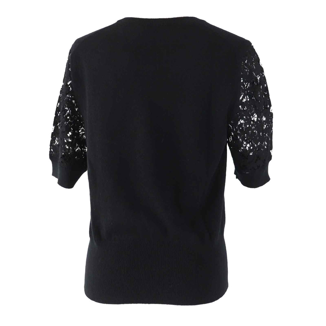DOLCE&GABBANA Short sleeve knit Outer material: 65% cashmere, Outer material: 30% cotton, Outer material: 3% rayon, Outer material: 2% nylon black Women 44 Used Authentic