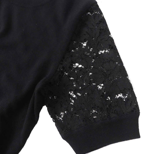 DOLCE&GABBANA Short sleeve knit Outer material: 65% cashmere, Outer material: 30% cotton, Outer material: 3% rayon, Outer material: 2% nylon black Women 44 Used Authentic