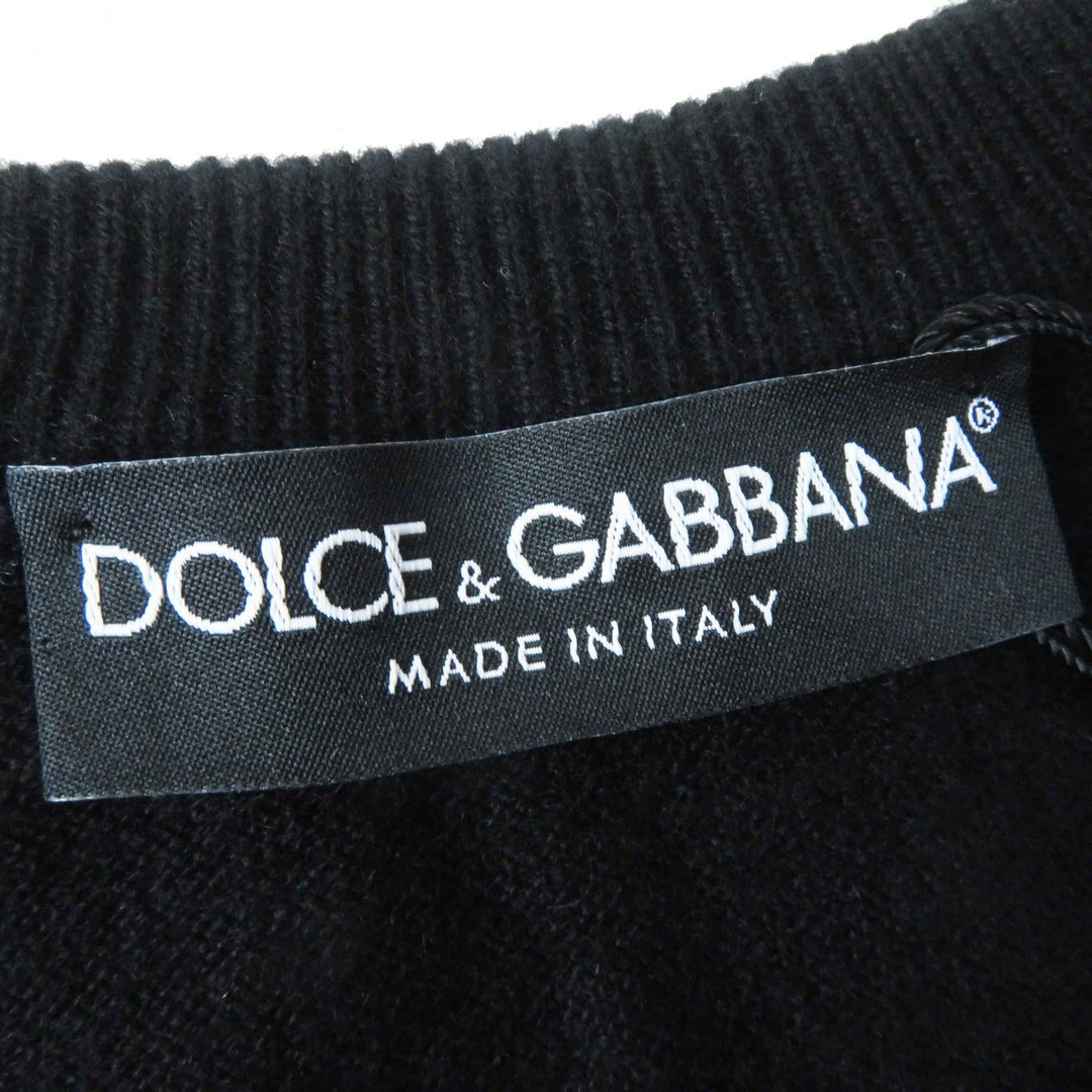 DOLCE&GABBANA Short sleeve knit Outer material: 65% cashmere, Outer material: 30% cotton, Outer material: 3% rayon, Outer material: 2% nylon black Women 44 Used Authentic