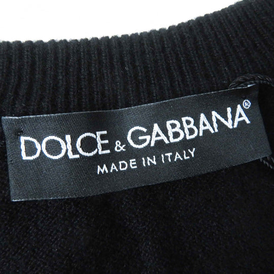 DOLCE&GABBANA Short sleeve knit Outer material: 65% cashmere, Outer material: 30% cotton, Outer material: 3% rayon, Outer material: 2% nylon black Women 44 Used Authentic