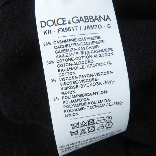 DOLCE&GABBANA Short sleeve knit Outer material: 65% cashmere, Outer material: 30% cotton, Outer material: 3% rayon, Outer material: 2% nylon black Women 44 Used Authentic