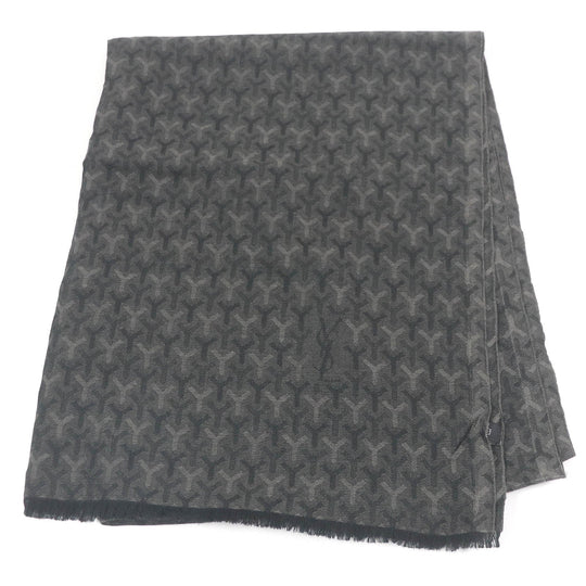 SAINT LAURENT PARIS Scarf Main: 35% cashmere, Main: 35% silk, Main: 30% wool Black type mens Used Authentic