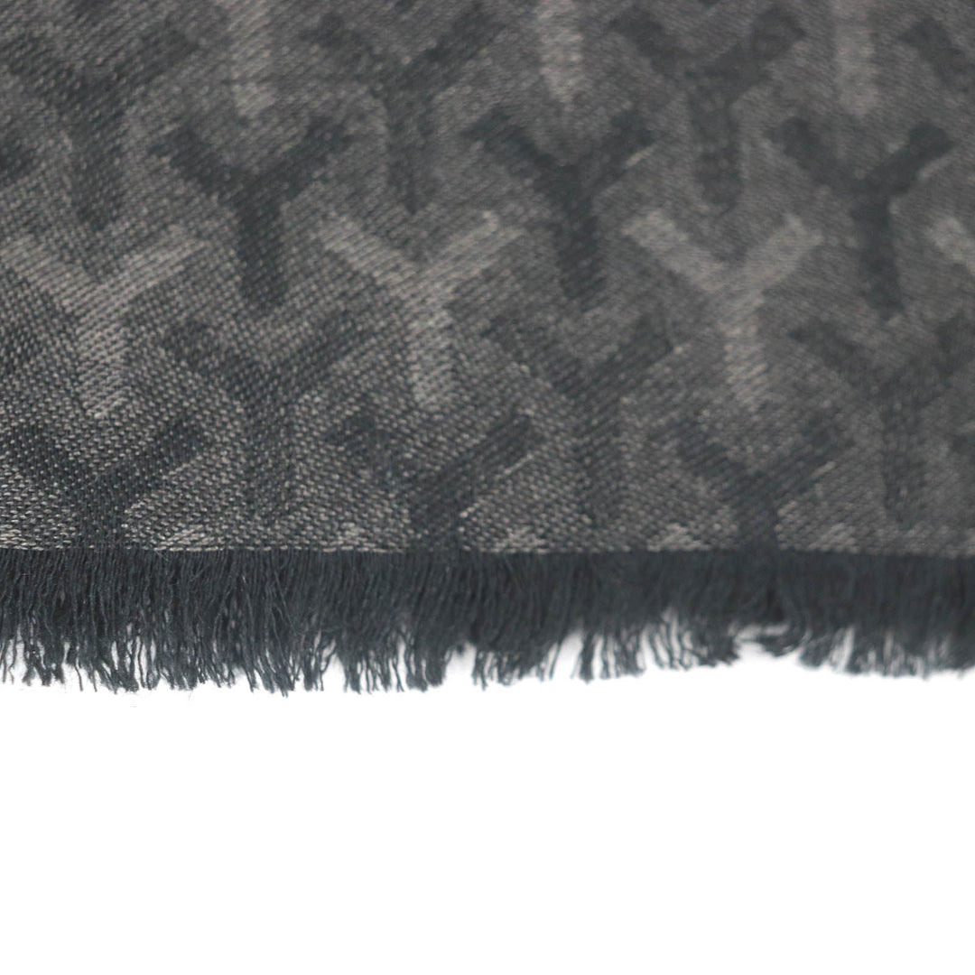 SAINT LAURENT PARIS Scarf Main: 35% cashmere, Main: 35% silk, Main: 30% wool Black type mens Used Authentic