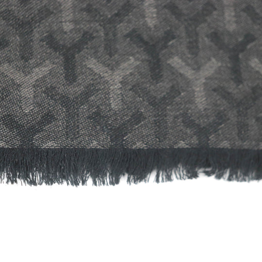 SAINT LAURENT PARIS Scarf Main: 35% cashmere, Main: 35% silk, Main: 30% wool Black type mens Used Authentic