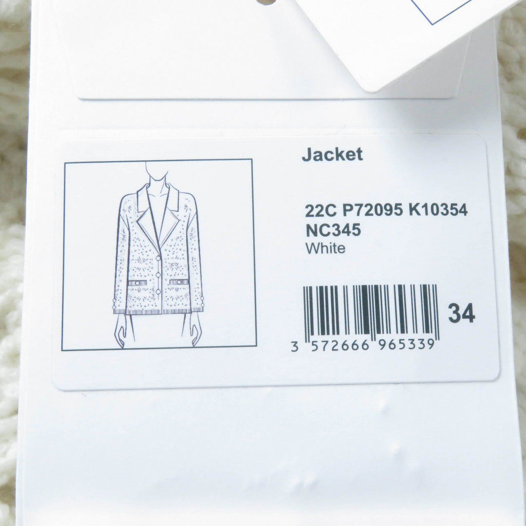 CHANEL cardigan P72095 22C Main: 100% cashmere, part: 82% cotton, part: 18% polyamide white Women 34 Used Authentic
