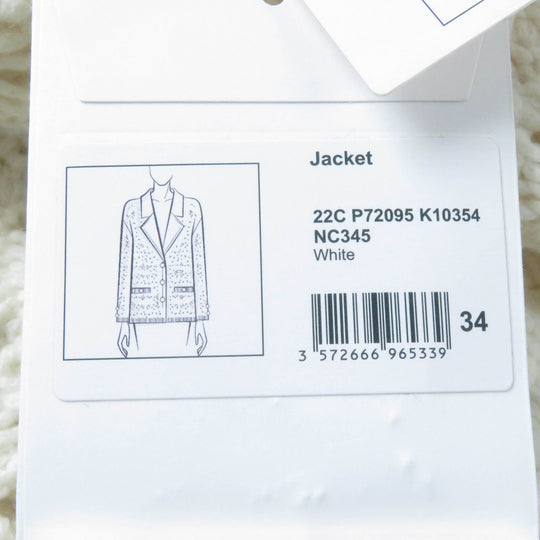 CHANEL cardigan P72095 22C Main: 100% cashmere, part: 82% cotton, part: 18% polyamide white Women 34 Used Authentic