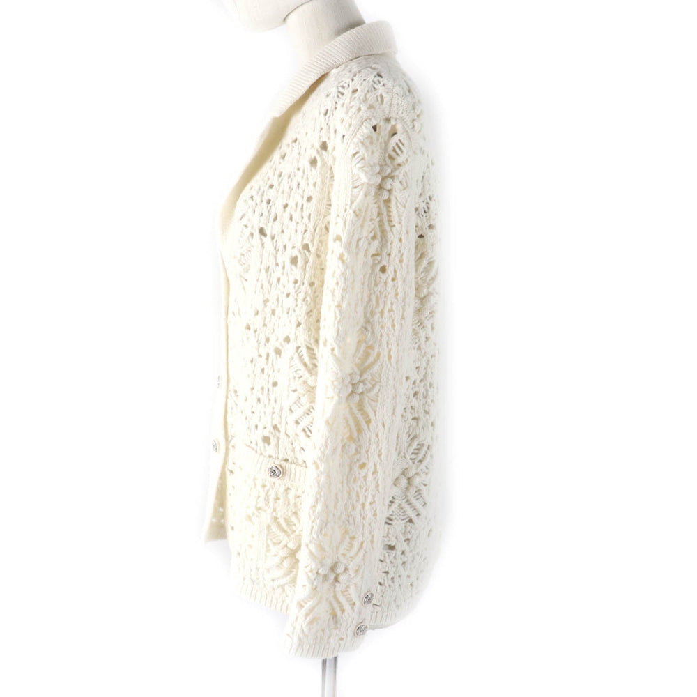CHANEL cardigan P72095 22C Main: 100% cashmere, part: 82% cotton, part: 18% polyamide white Women 34 Used Authentic