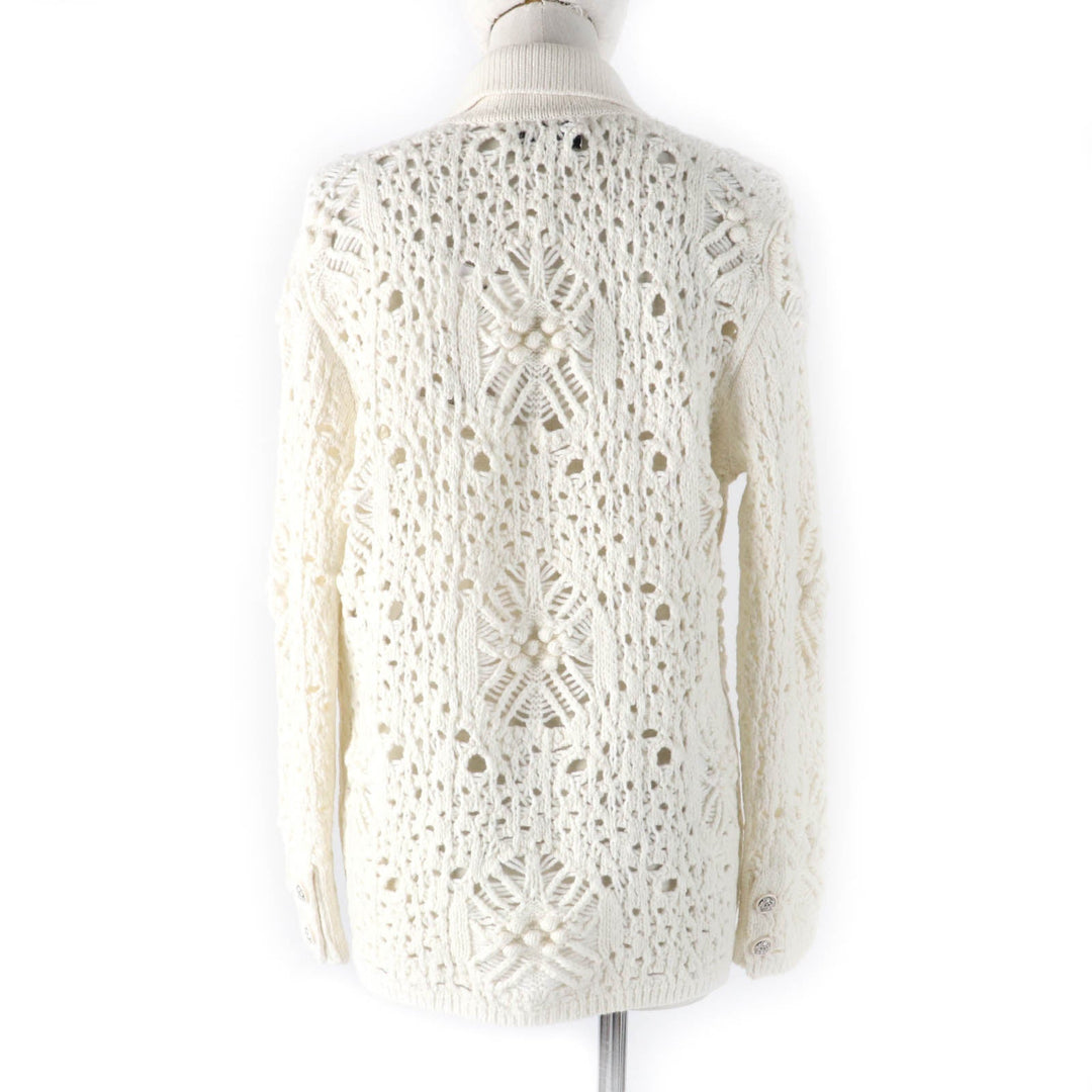 CHANEL cardigan P72095 22C Main: 100% cashmere, part: 82% cotton, part: 18% polyamide white Women 34 Used Authentic