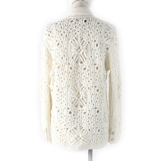 CHANEL cardigan P72095 22C Main: 100% cashmere, part: 82% cotton, part: 18% polyamide white Women 34 Used Authentic