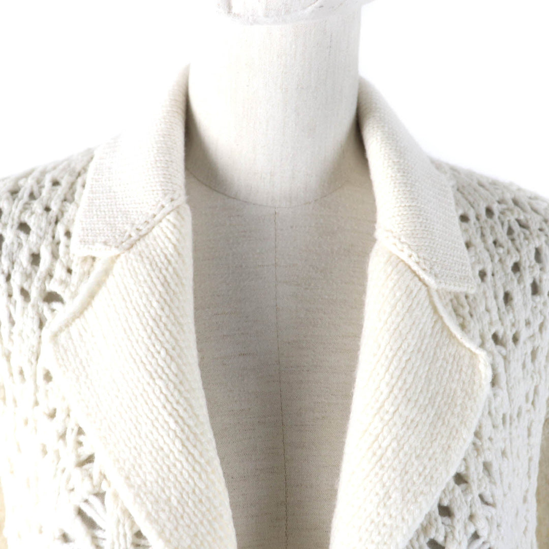 CHANEL cardigan P72095 22C Main: 100% cashmere, part: 82% cotton, part: 18% polyamide white Women 34 Used Authentic