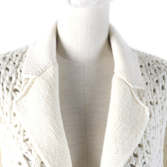 CHANEL cardigan P72095 22C Main: 100% cashmere, part: 82% cotton, part: 18% polyamide white Women 34 Used Authentic