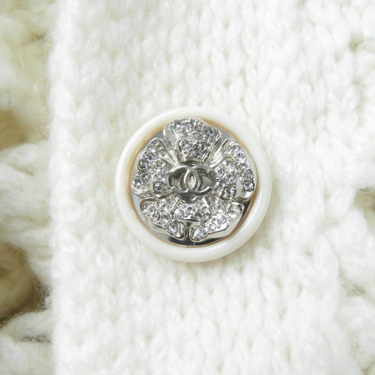 CHANEL cardigan P72095 22C Main: 100% cashmere, part: 82% cotton, part: 18% polyamide white Women 34 Used Authentic