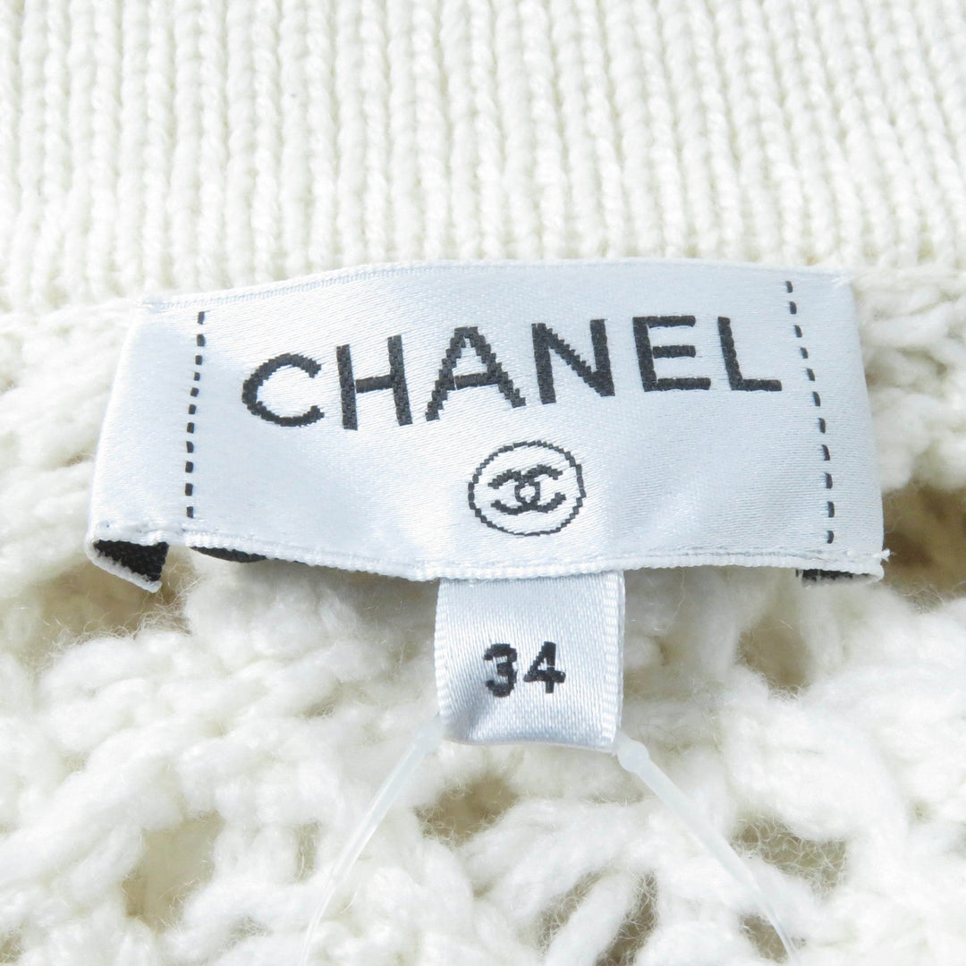 CHANEL cardigan P72095 22C Main: 100% cashmere, part: 82% cotton, part: 18% polyamide white Women 34 Used Authentic
