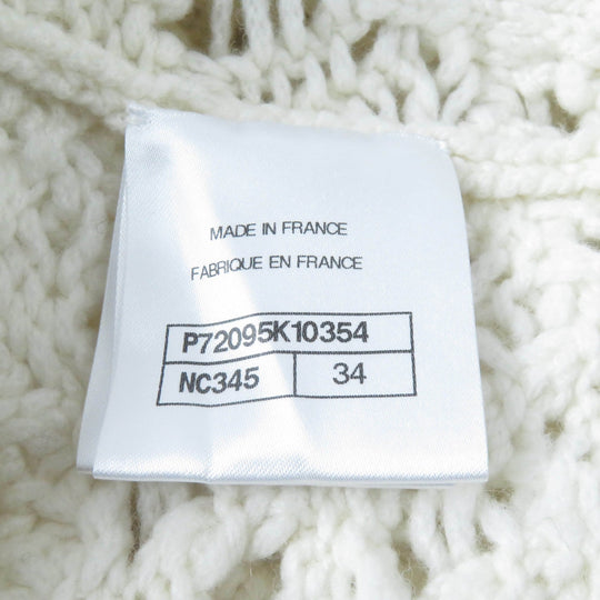 CHANEL cardigan P72095 22C Main: 100% cashmere, part: 82% cotton, part: 18% polyamide white Women 34 Used Authentic