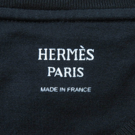 HERMES Short sleeve T-shirt 2E4602DU Main: 100% cotton black Women 38 Used Authentic