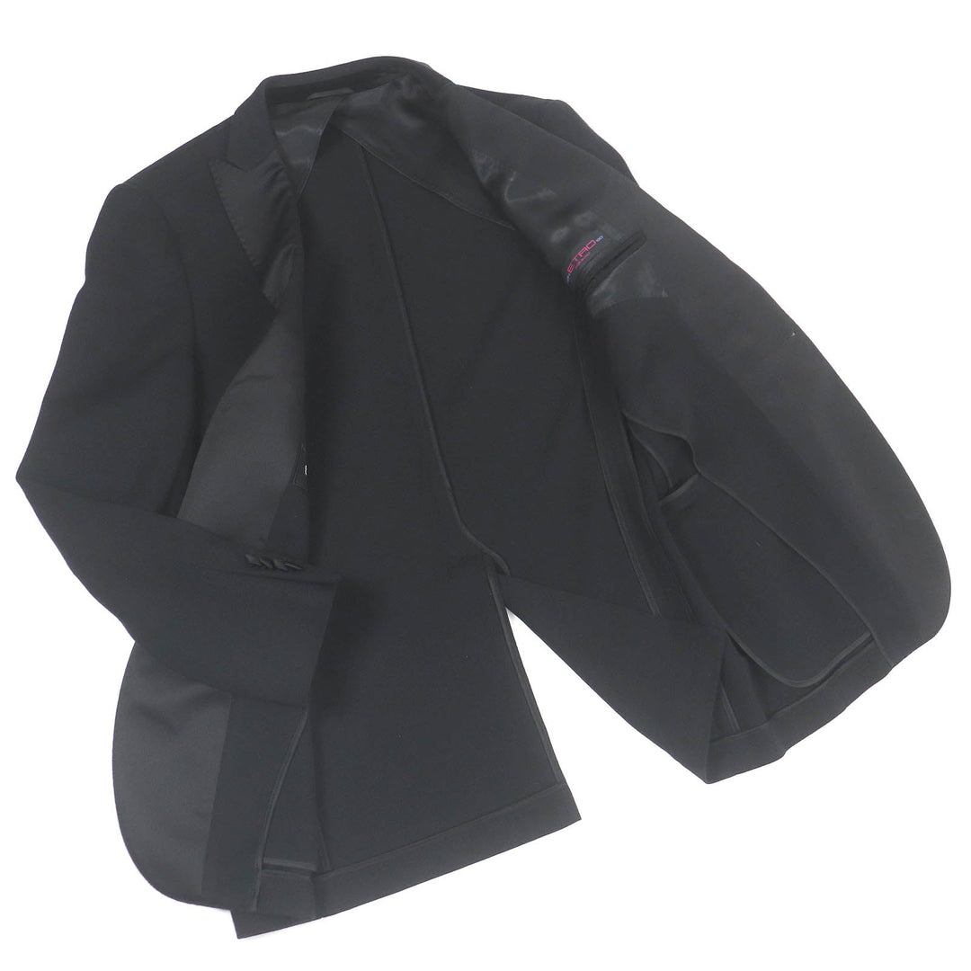 ETRO tailored jacket Outer: 100% wool, Lining: 68% acetate, Lining: 17% rayon, Lining: 15% cupra, Part: 100% polyester black mens 50 Used Authentic