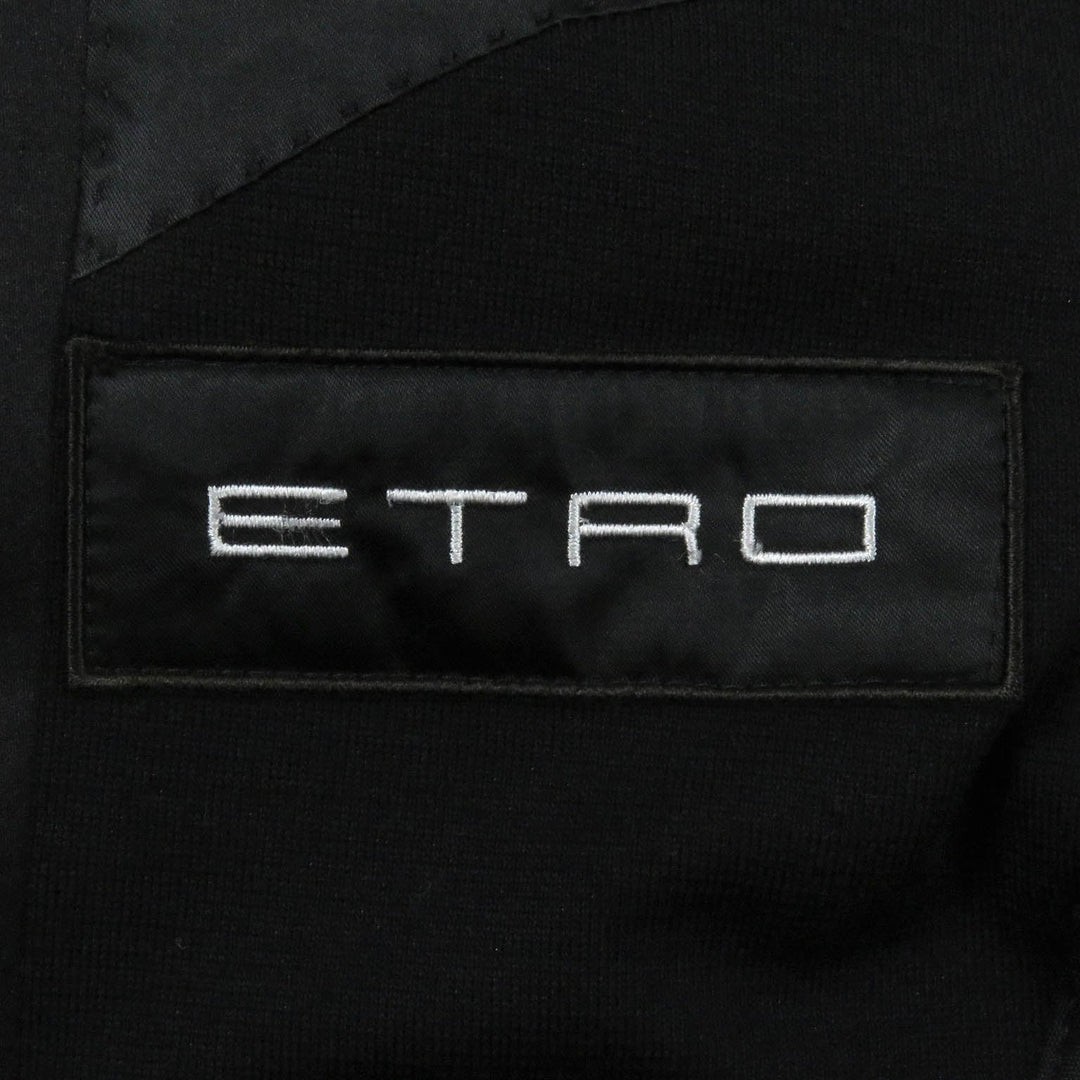 ETRO tailored jacket Outer: 100% wool, Lining: 68% acetate, Lining: 17% rayon, Lining: 15% cupra, Part: 100% polyester black mens 50 Used Authentic