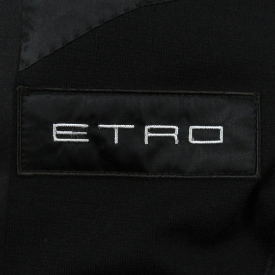 ETRO tailored jacket Outer: 100% wool, Lining: 68% acetate, Lining: 17% rayon, Lining: 15% cupra, Part: 100% polyester black mens 50 Used Authentic