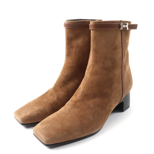 HERMES short boots 232082Z Main: suede leather, part: leather Brown Women 35 Used Authentic