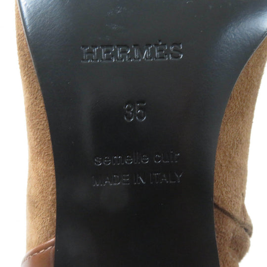 HERMES short boots 232082Z Main: suede leather, part: leather Brown Women 35 Used Authentic