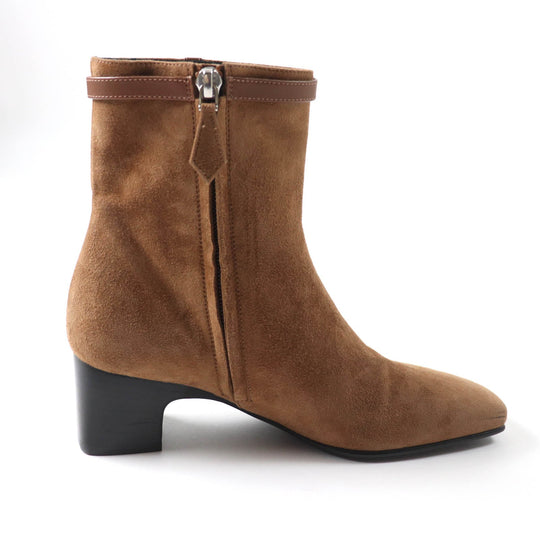 HERMES short boots 232082Z Main: suede leather, part: leather Brown Women 35 Used Authentic