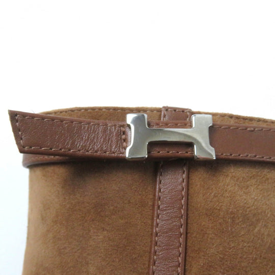 HERMES short boots 232082Z Main: suede leather, part: leather Brown Women 35 Used Authentic