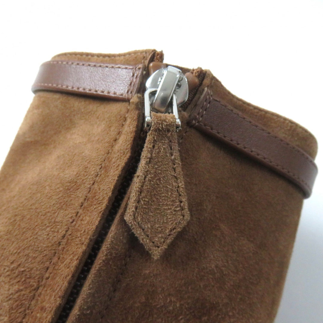 HERMES short boots 232082Z Main: suede leather, part: leather Brown Women 35 Used Authentic