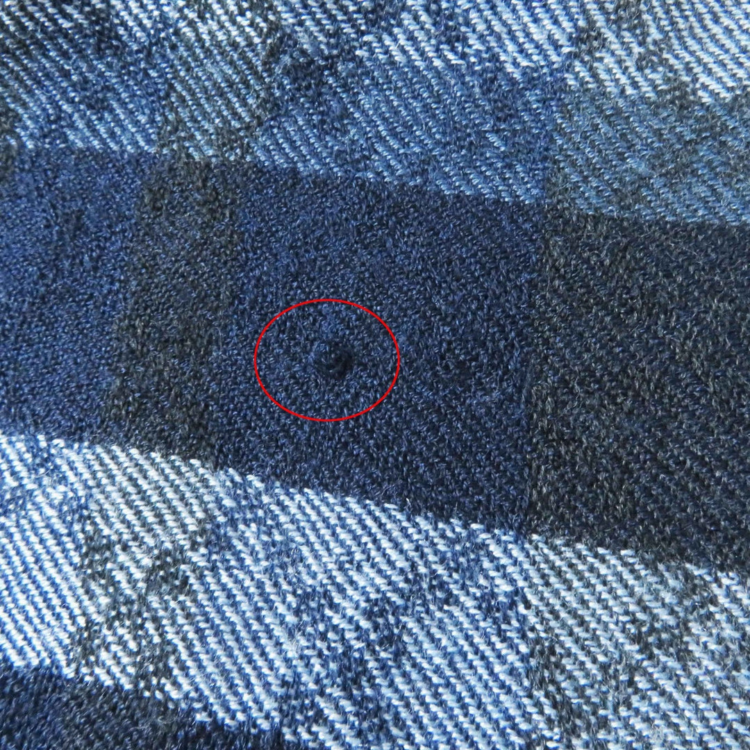 GUCCI Stall Main: 70% wool, Main: 30% silk Navy Red type Women Used Authentic