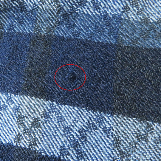 GUCCI Stall Main: 70% wool, Main: 30% silk Navy Red type Women Used Authentic