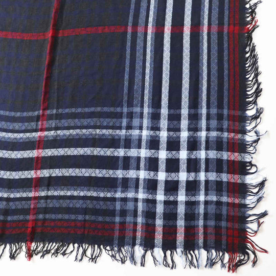 GUCCI Stall Main: 70% wool, Main: 30% silk Navy Red type Women Used Authentic