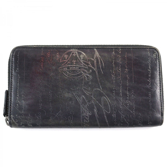 Berluti Long Wallet Purse Main: Scritto leather Gray type Itauba mens Used Authentic
