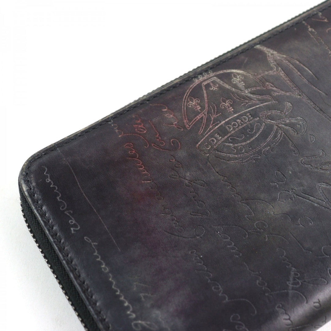 Berluti Long Wallet Purse Main: Scritto leather Gray type Itauba mens Used Authentic